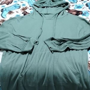 Casual Green Hooded Sweater